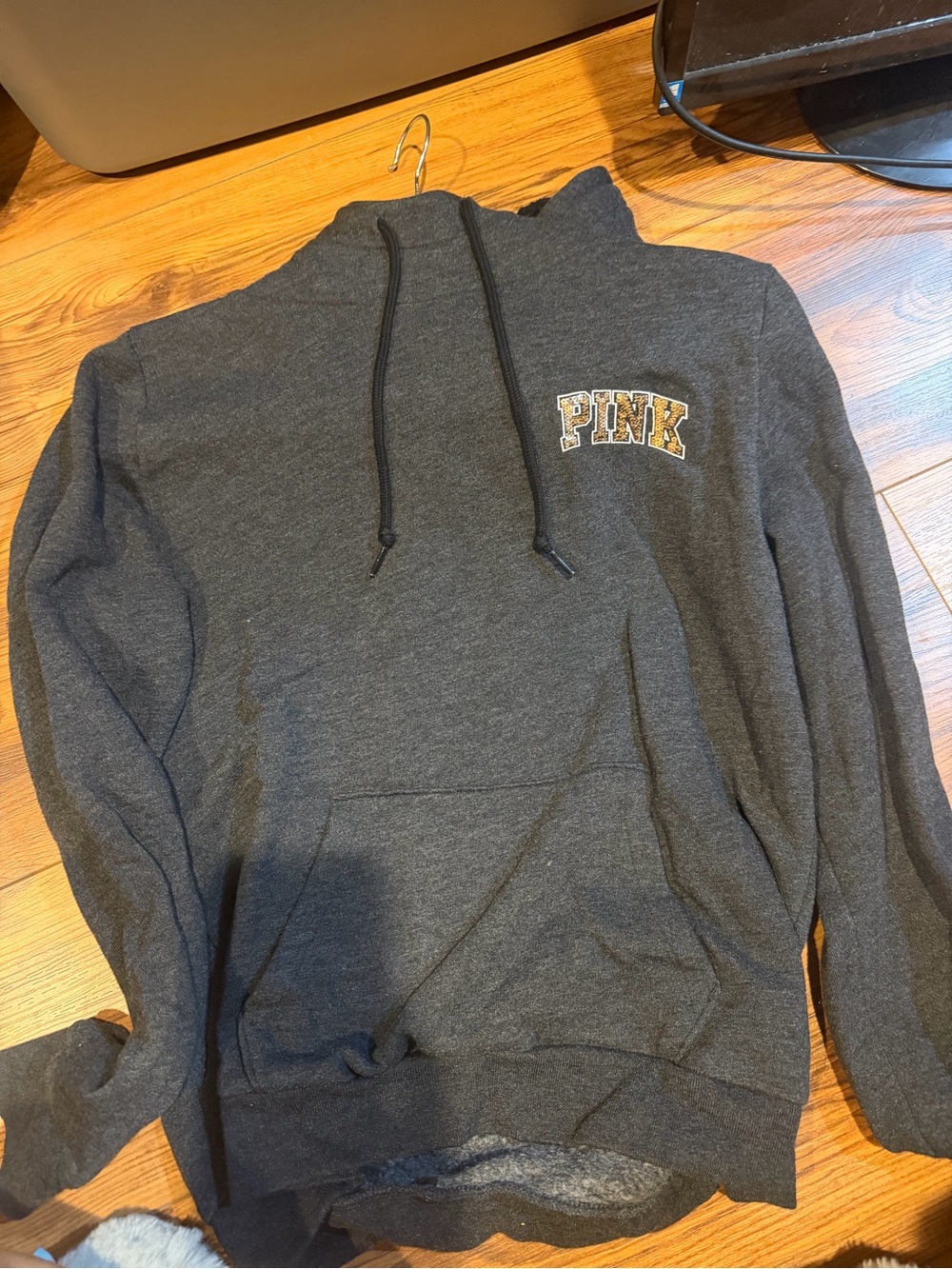 PINK Victoria's Secret Charcoal Gray Pullover Hoodie